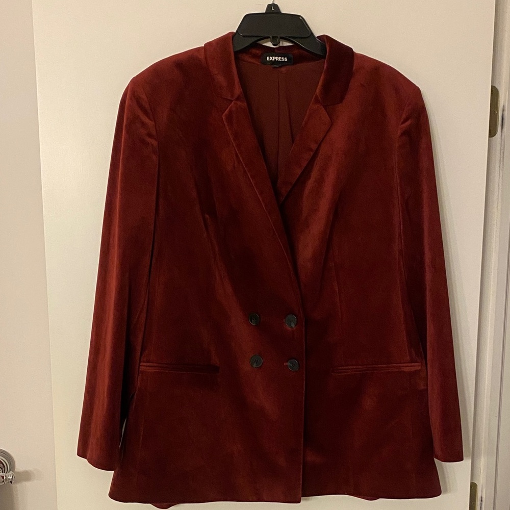 Express red velvet blazer (XL)